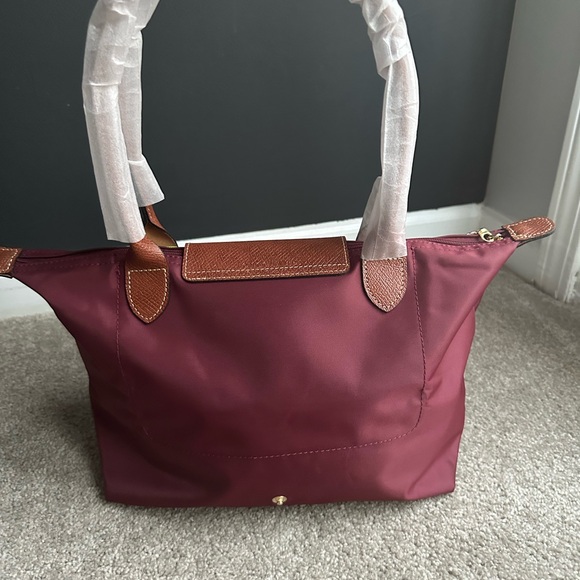 NEW Longchamp small tote bag burgundy nylon - Picture 6 of 14